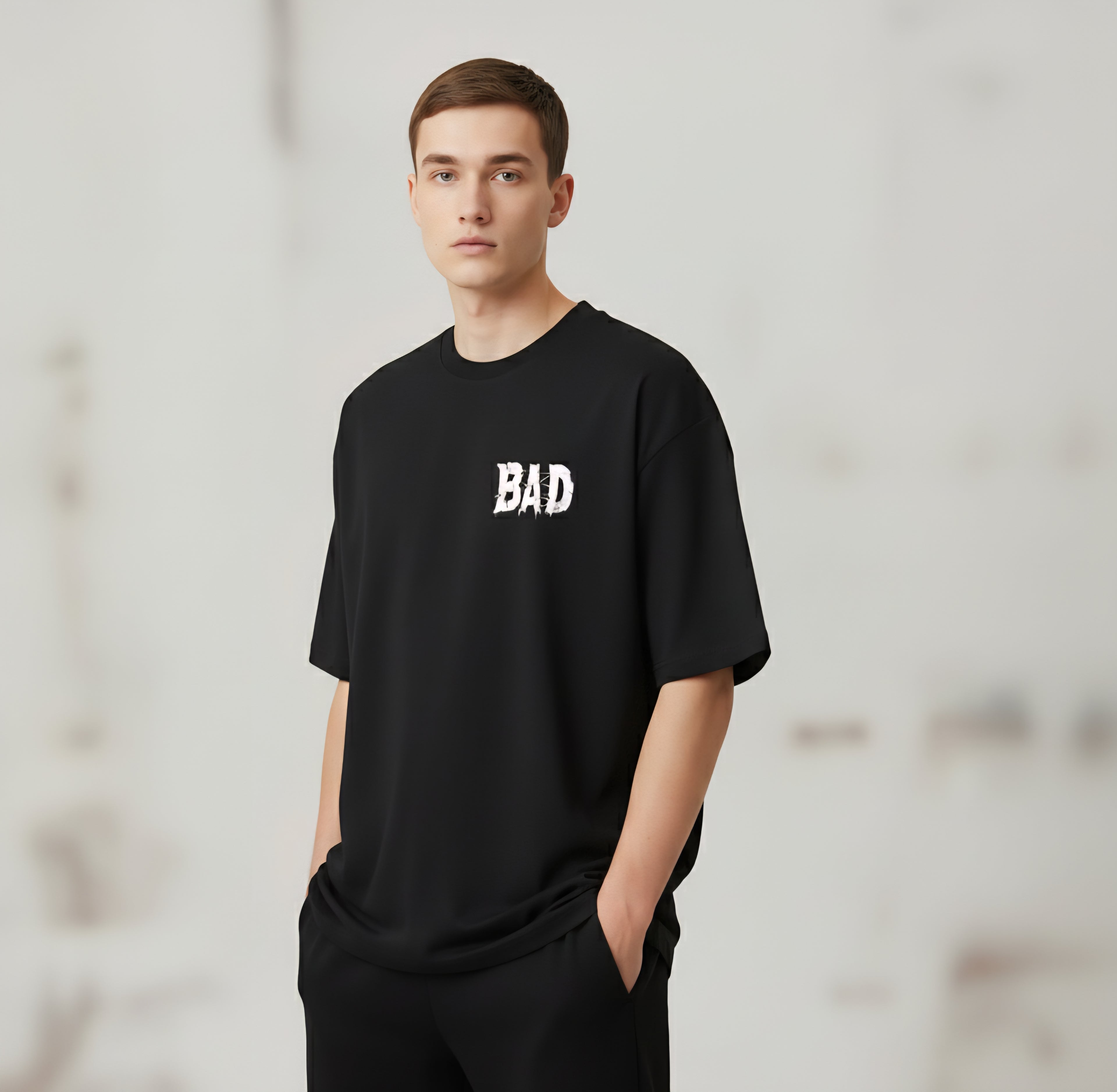 Bad & Break Rules Printed Oversized T-Shirt for Men